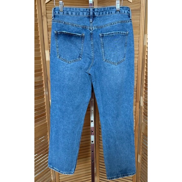 Forever 21 Women's Los Angeles Destroyed Ripped Straight Jeans Size 32 - Picture 2 of 5